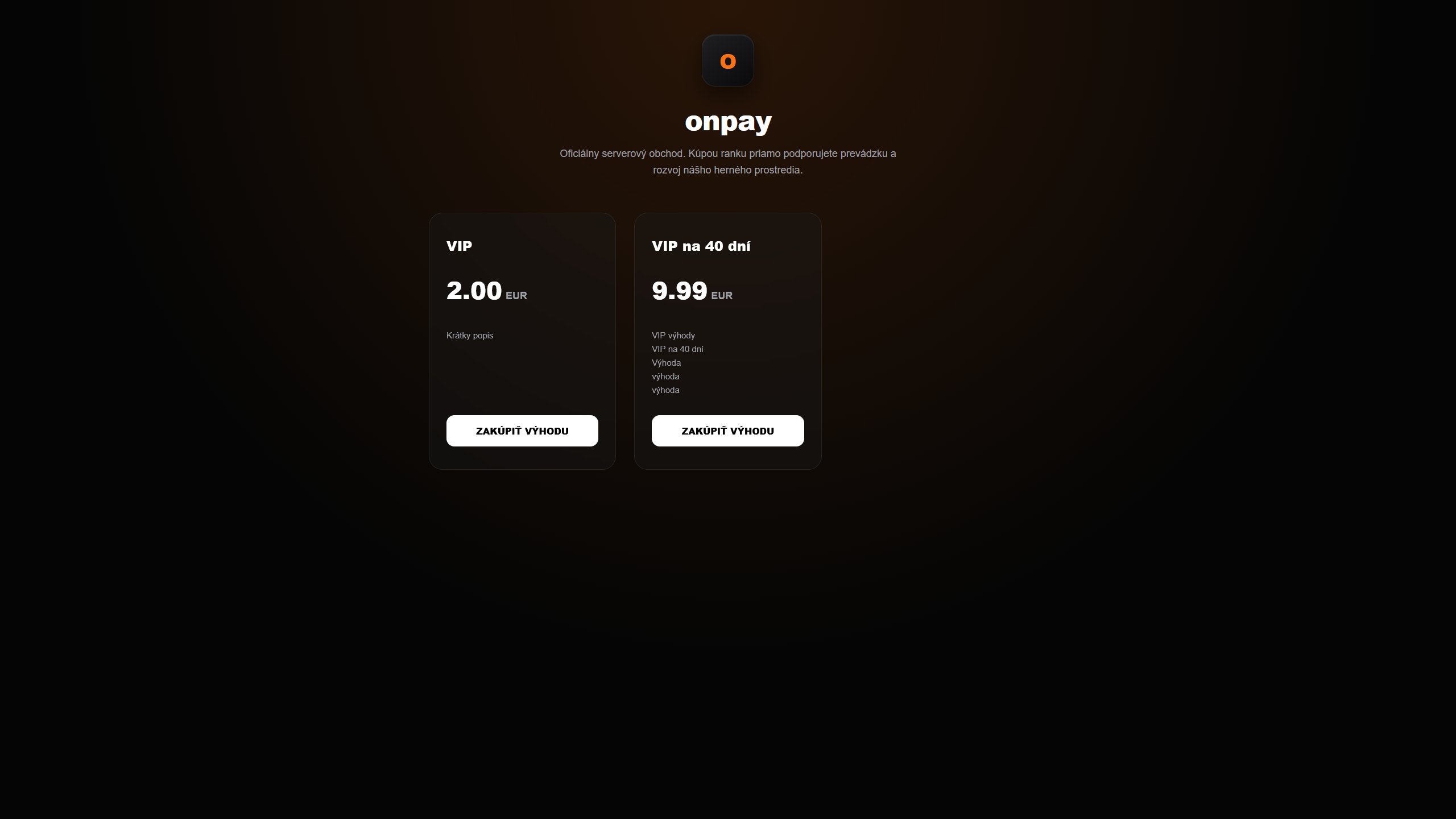 ONPAY - V&yacute;ber bal&iacute;kov